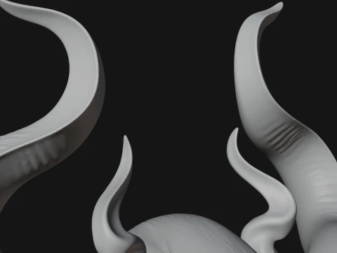Horned Demon Lord Bust Statue Design 11 - 3D Print Model 3D Print Model