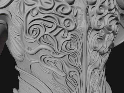 Horned Demon Lord Bust Statue Design 11 - 3D Print Model 3D Print Model