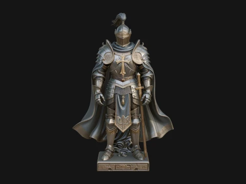 Holy Knight Statue Design 5 - 3D Print Model 3D Print Model