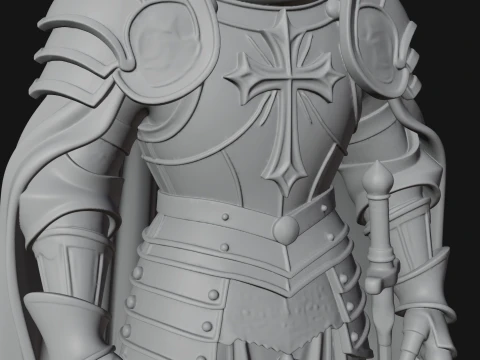 Holy Knight Statue Design 5 - 3D Print Model 3D Print Model
