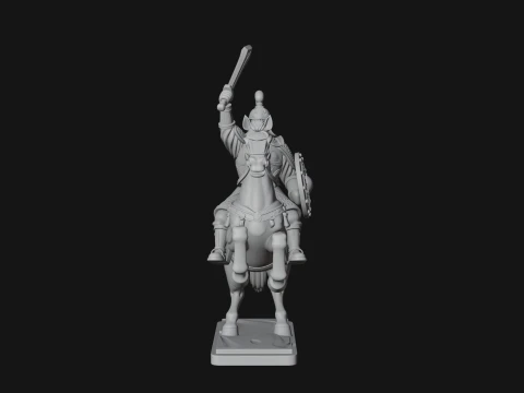 Mounted Asian Warrior Statue Design 2 - 3D Print Model 3D Print Model