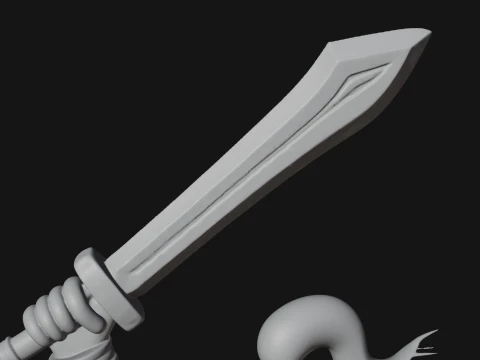 Mounted Asian Warrior Statue Design 2 - 3D Print Model 3D Print Model