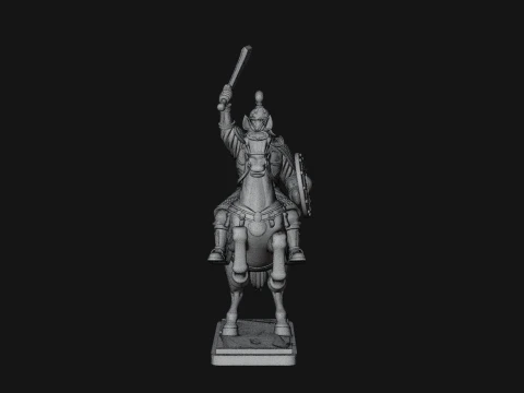 Mounted Asian Warrior Statue Design 2 - 3D Print Model 3D Print Model