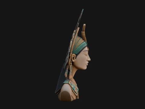 Aztec Warrior Bust Statue Design 2 - 3D Print Model 3D Print Model