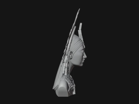 Aztec Warrior Bust Statue Design 2 - 3D Print Model 3D Print Model