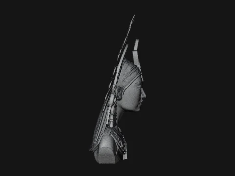 Aztec Warrior Bust Statue Design 2 - 3D Print Model 3D Print Model