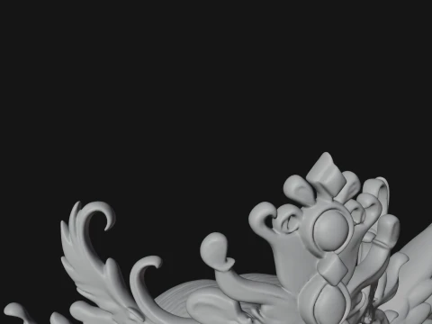 Crowned Winged Angel Bust Statue Design 5 - 3D Print Model 3D Print Model