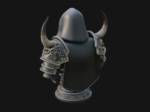 Hooded Skeleton Reaper Bust Statue Design 8 - 3D Print Model 3D Print Model