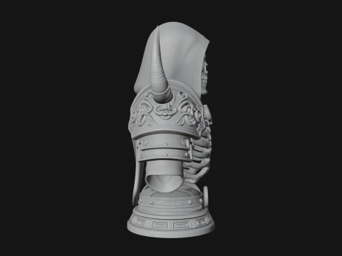 Hooded Skeleton Reaper Bust Statue Design 8 - 3D Print Model 3D Print Model