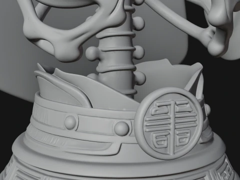 Hooded Skeleton Reaper Bust Statue Design 8 - 3D Print Model 3D Print Model