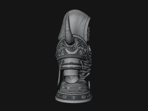 Hooded Skeleton Reaper Bust Statue Design 8 - 3D Print Model 3D Print Model