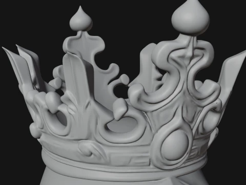 Crowned Skeleton King Bust Statue Design 9 - 3D Print Model 3D Print Model
