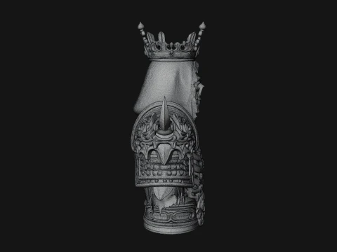 Crowned Skeleton King Bust Statue Design 9 - 3D Print Model 3D Print Model