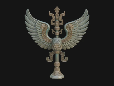 Winged Totem Ornament Design 3 - 3D Print Model 3D Print Model