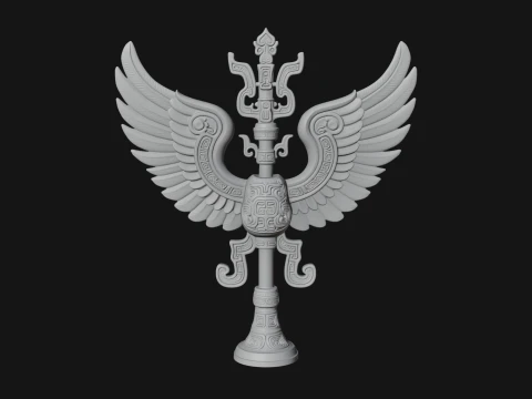 Winged Totem Ornament Design 3 - 3D Print Model 3D Print Model