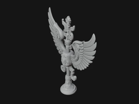 Winged Totem Ornament Design 3 - 3D Print Model 3D Print Model