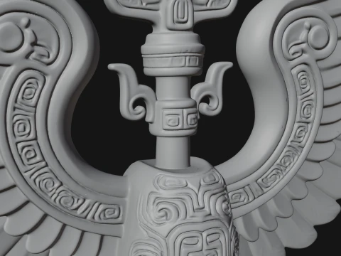 Winged Totem Ornament Design 3 - 3D Print Model 3D Print Model