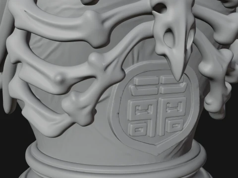 Horned Dragon Demon Bust Statue Design 4 - 3D Print Model 3D Print Model
