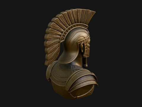 Egyptian Warrior Bust Statue Design 2 - 3D Print Model 3D Print Model