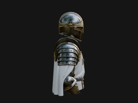 Crusader Knight Bust Statue Design 6 - 3D Print Model 3D Print Model