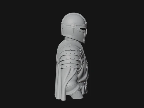 Crusader Knight Bust Statue Design 6 - 3D Print Model 3D Print Model