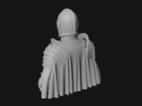 Crusader Knight Bust Statue Design 6 - 3D Print Model 3D Print Model