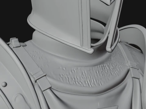 Crusader Knight Bust Statue Design 6 - 3D Print Model 3D Print Model
