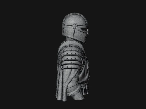 Crusader Knight Bust Statue Design 6 - 3D Print Model 3D Print Model