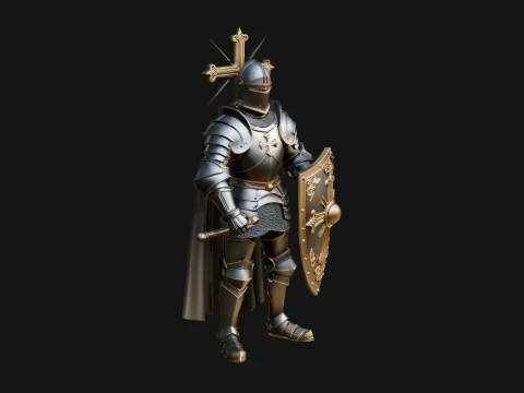 Holy Knight Statue Design 6 - 3D Print Model 3D Print Model