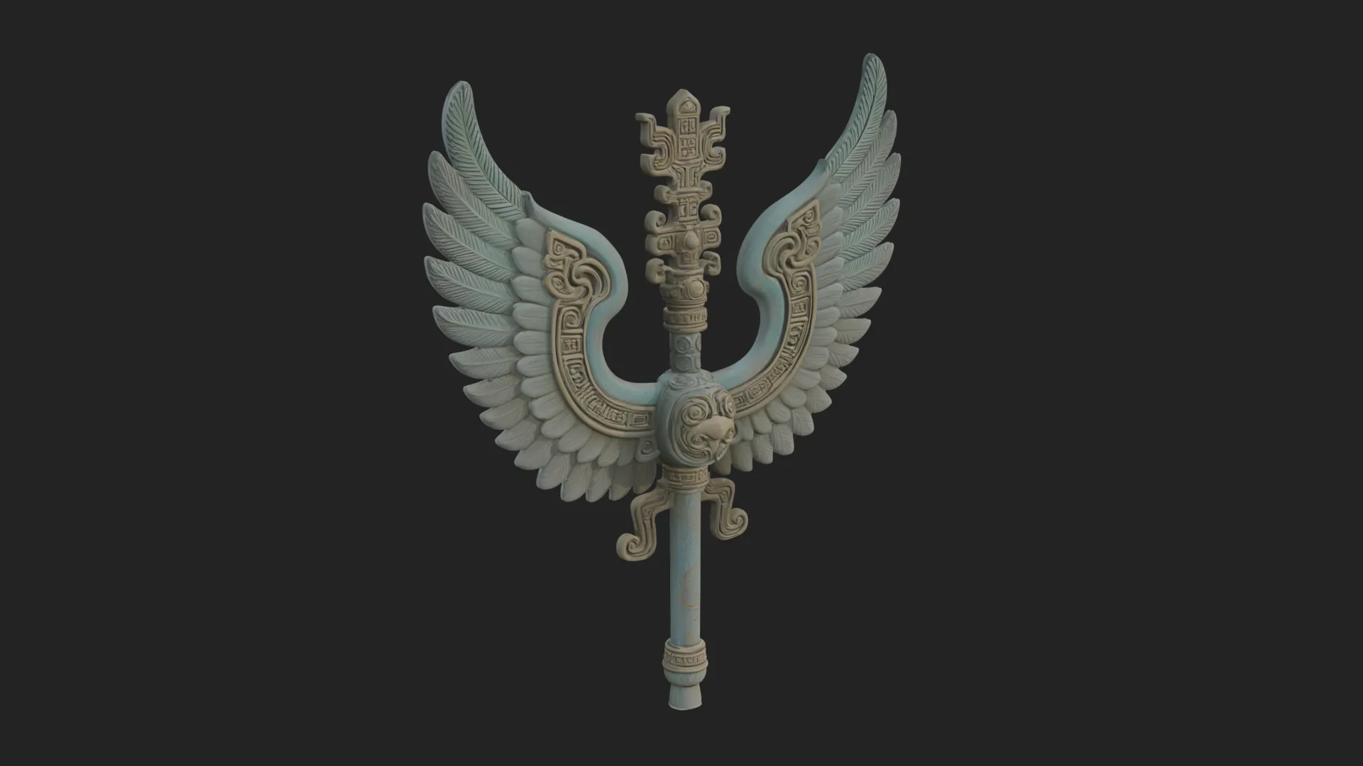 Winged Totem Ornament Design 4 - 3D Print Model 3D Print Model .c4d .max .obj .3ds .fbx .stl .blend 