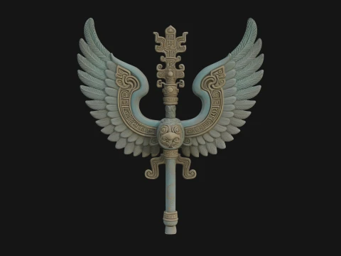Winged Totem Ornament Design 4 - 3D Print Model 3D Print Model