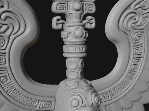 Winged Totem Ornament Design 4 - 3D Print Model 3D Print Model