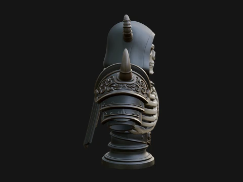 Hooded Skeleton Reaper Bust Statue Design 9 - 3D Print Model 3D Print Model