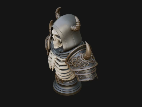 Hooded Skeleton Reaper Bust Statue Design 9 - 3D Print Model 3D Print Model