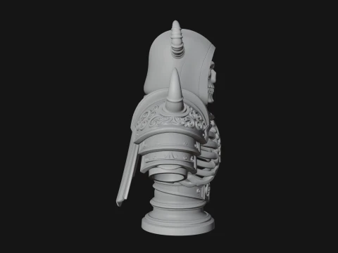 Hooded Skeleton Reaper Bust Statue Design 9 - 3D Print Model 3D Print Model