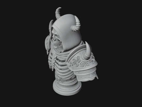 Hooded Skeleton Reaper Bust Statue Design 9 - 3D Print Model 3D Print Model