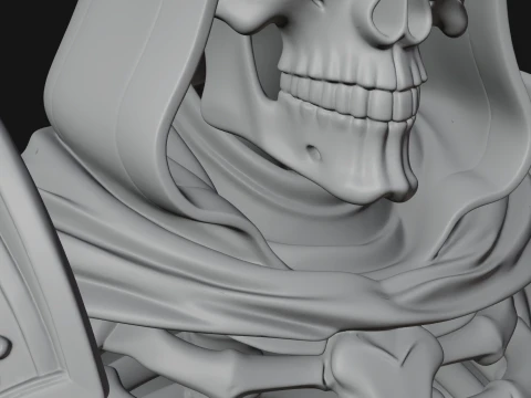 Hooded Skeleton Reaper Bust Statue Design 9 - 3D Print Model 3D Print Model