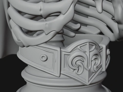 Hooded Skeleton Reaper Bust Statue Design 9 - 3D Print Model 3D Print Model