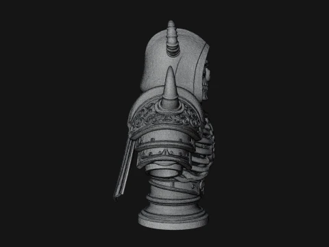 Hooded Skeleton Reaper Bust Statue Design 9 - 3D Print Model 3D Print Model