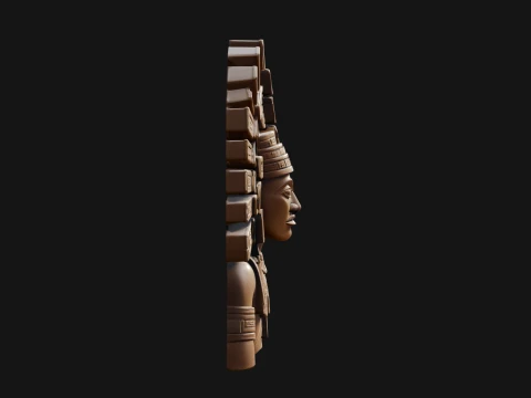 Aztec Warrior Bust Statue Design 3 - 3D Print Model 3D Print Model