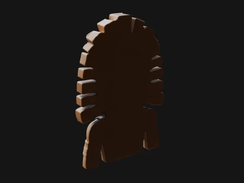 Aztec Warrior Bust Statue Design 3 - 3D Print Model 3D Print Model