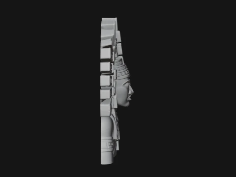 Aztec Warrior Bust Statue Design 3 - 3D Print Model 3D Print Model
