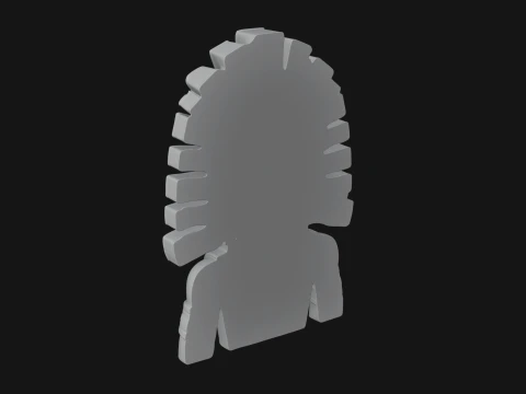 Aztec Warrior Bust Statue Design 3 - 3D Print Model 3D Print Model