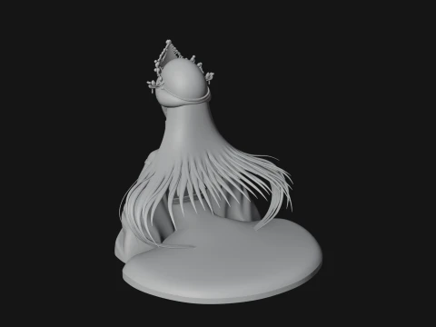 Crowned Chinese Woman Bust Statue Design 3 - 3D Print Model 3D Print Model