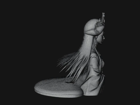 Crowned Chinese Woman Bust Statue Design 3 - 3D Print Model 3D Print Model