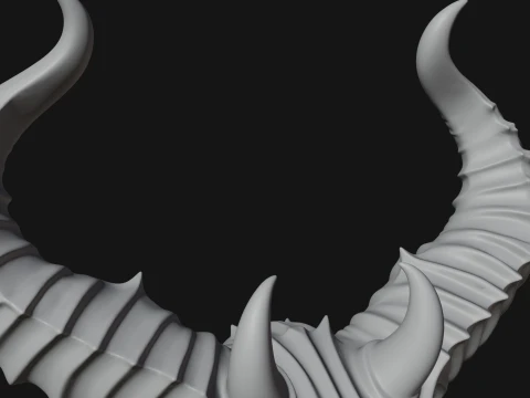 Horned Demon Warrior Bust Statue Design 3 - 3D Print Model 3D Print Model