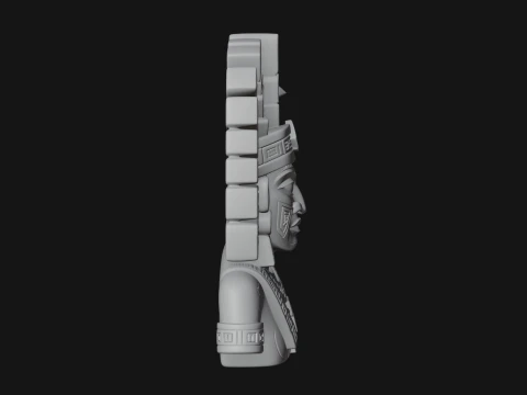 Aztec Warrior Bust Statue Design 4 - 3D Print Model 3D Print Model