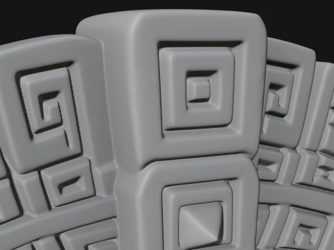 Aztec Warrior Bust Statue Design 4 - 3D Print Model 3D Print Model