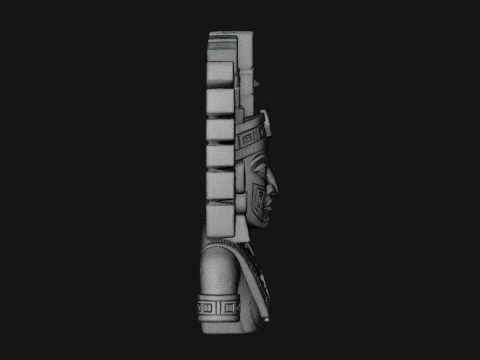 Aztec Warrior Bust Statue Design 4 - 3D Print Model 3D Print Model
