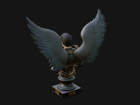 Winged Angel Man Bust Statue Design 2 - 3D Print Model 3D Print Model